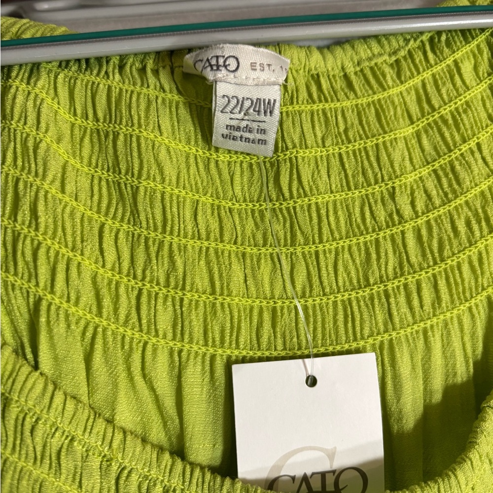 Cato Bright Green Textured Blouse
